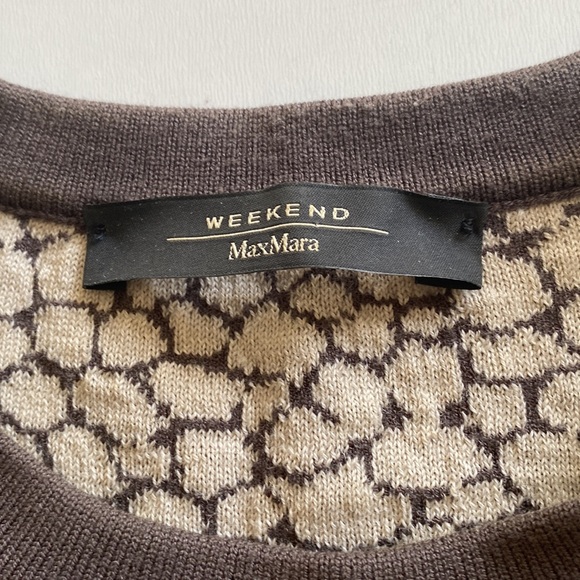 Weekend Max Mara Brown & Beige Animal Print Sweater Knit Stretch - Picture 5 of 8